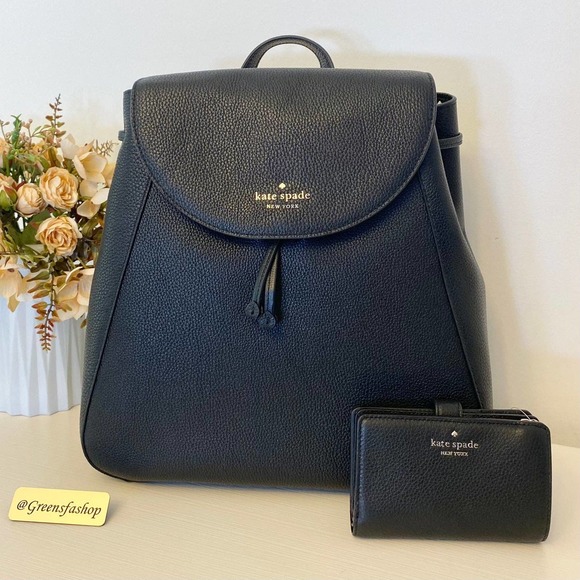 kate spade Handbags - Kate Spade purse and wallet leila large flap backpack black
